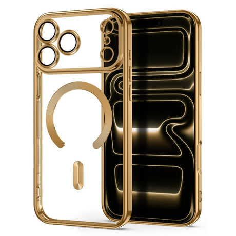 iPhone 18 Pro / 17 Pro Tech-Protect MagFlex Deksel - MagSafe Kompatibel - Gull / Gjennomsiktig