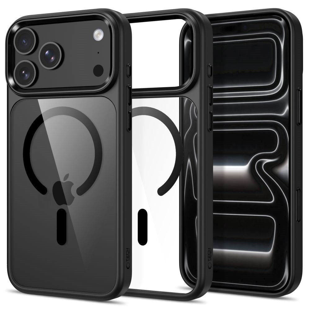 iPhone 18 Pro Max / 17 Pro Max Tech-Protect MagMat Deksel - MagSafe Kompatibel - Gjennomsiktig / Svart