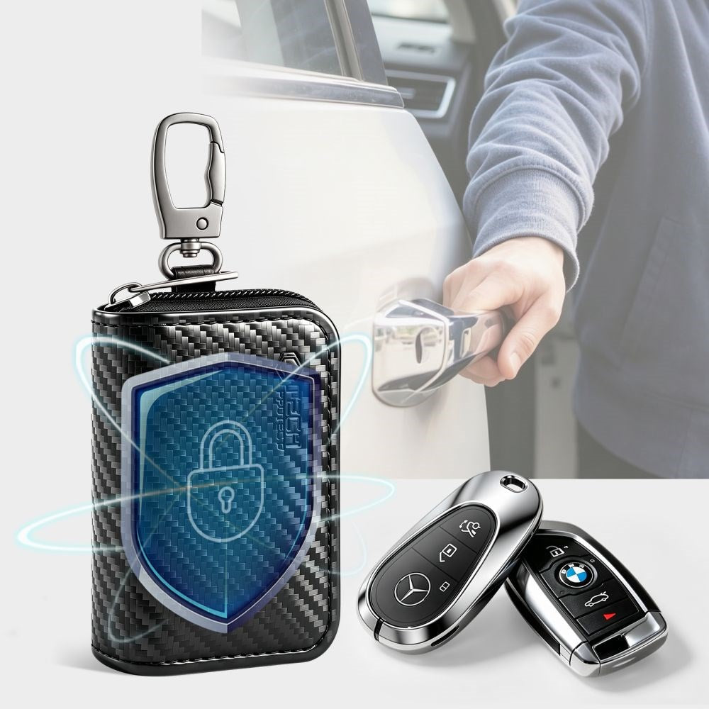 Tech-Protect KLR300 Bilnøkkeletui med RFID-Blokkering - Svart / Karbonfiber