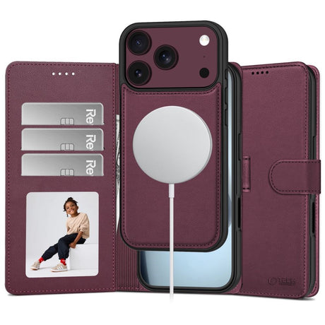 iPhone 18 Pro Max / 17 Pro Max Tech-Protect Wallet Flip Deksel - MagSafe Kompatibel - Rød