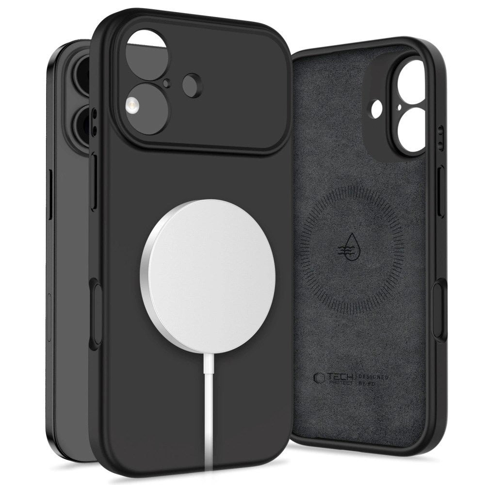 iPhone 17 Tech-Protect Silicone Deksel - MagSafe Kompatibel - Svart