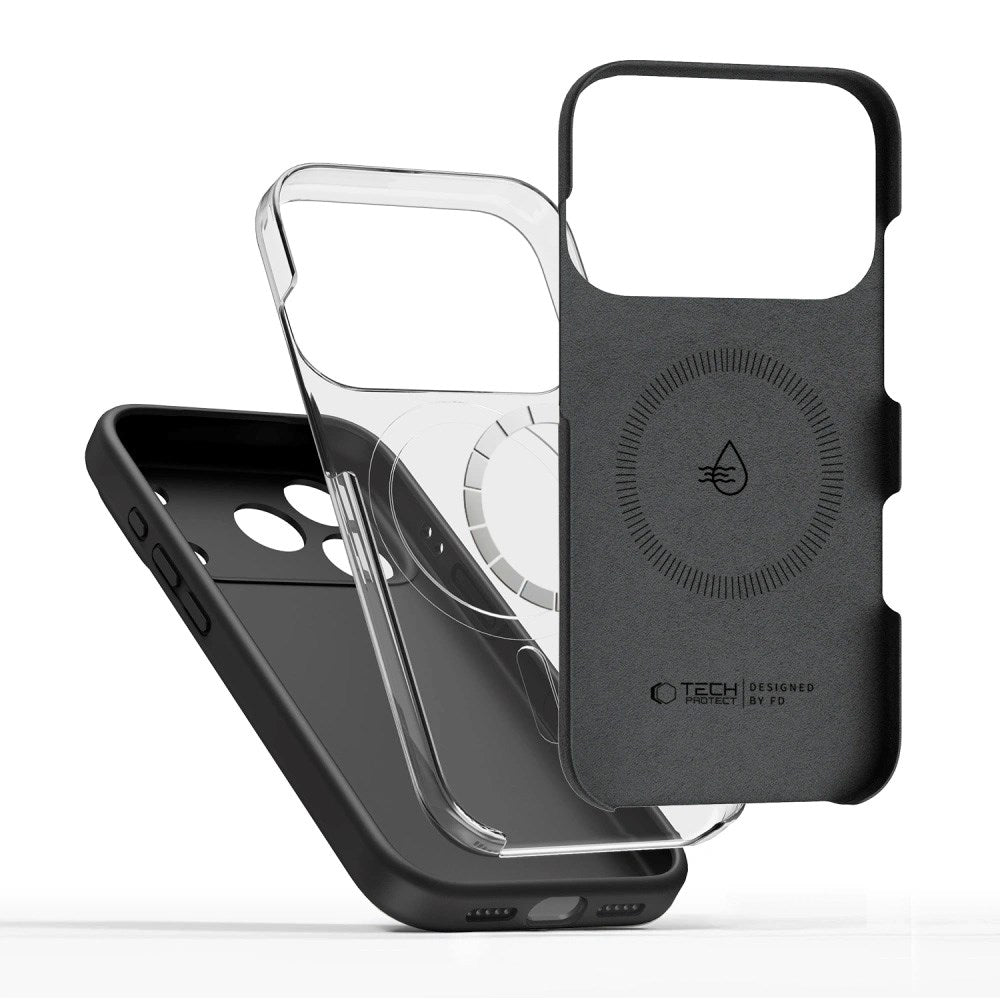iPhone 17 Pro Max Tech-Protect Silicone Deksel - MagSafe Kompatibel - Svart