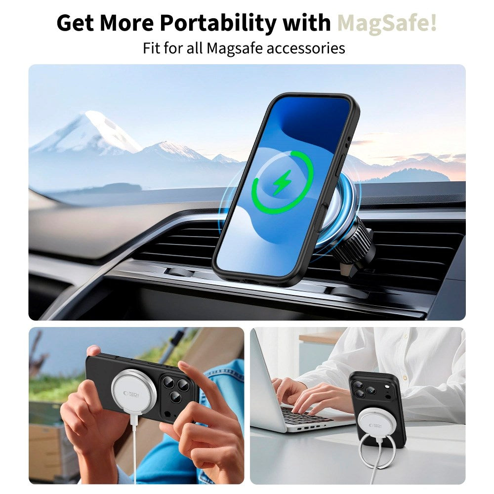 iPhone 17 Pro Max Tech-Protect Silicone Deksel - MagSafe Kompatibel - Svart