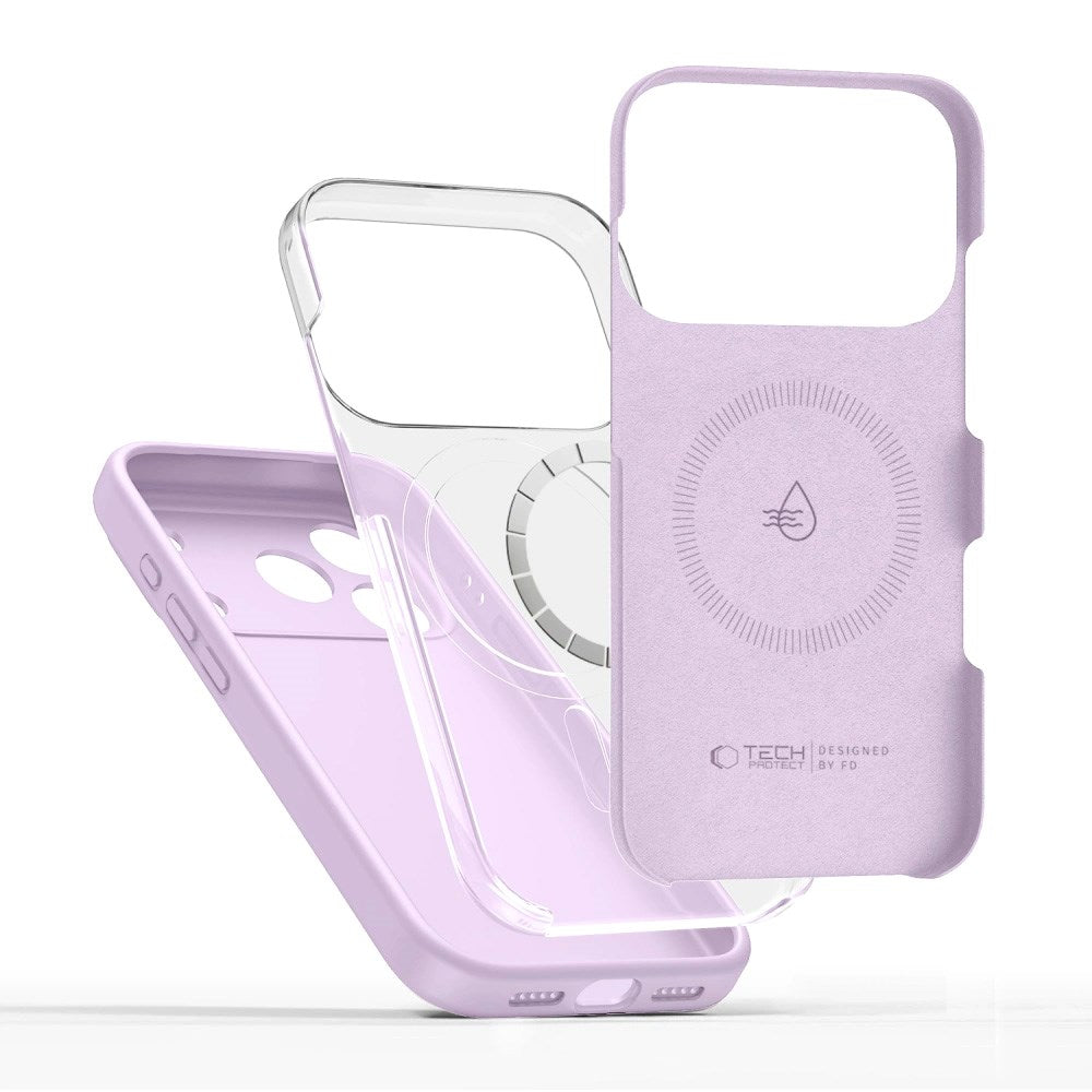 iPhone 17 Pro Tech-Protect Silicone Deksel - MagSafe Kompatibel - Lilla