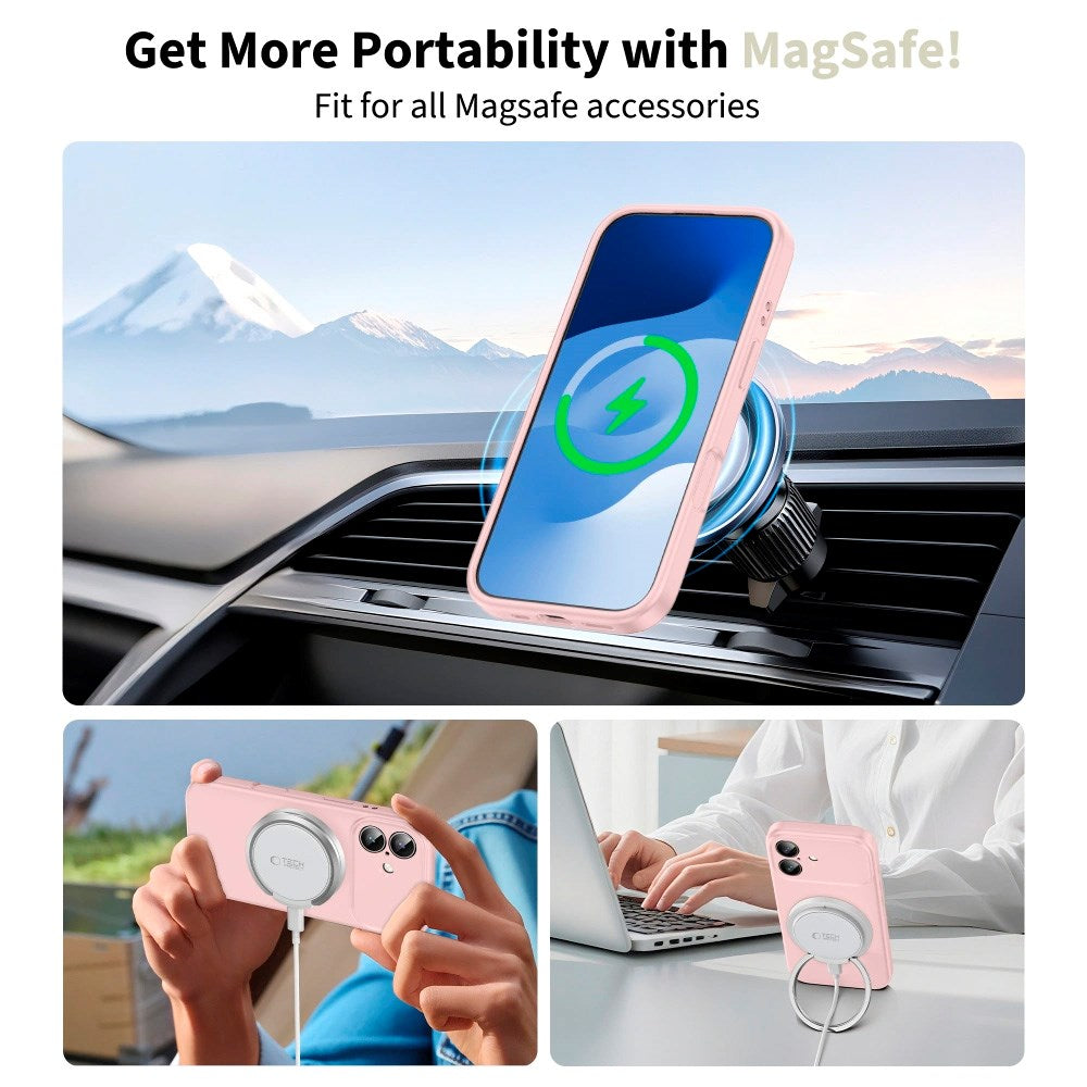 iPhone 17 Tech-Protect Silicone Deksel - MagSafe Kompatibel - Rosa