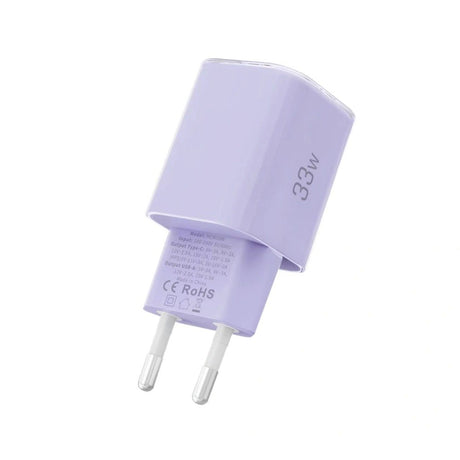 Tech-Protect 33W Vegglader m. 1x USB-A & 1x USB-C - Lilla