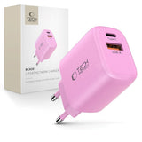 Tech-Protect NCA30 Vegglader med 30W - 1 x USB-A & 1 x USB-C - Rosa