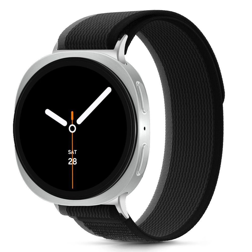 Samsung Galaxy Watch 8 / 9 / Classic (40 / 44 / 46mm) Tech-Protect Nylon Stripe Klokkereim - Svart / Oransje