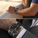 Samsung Galaxy Watch 8 / 9 / Classic (40 / 44 / 46mm) Tech-Protect Nylon Stripe Klokkereim - Svart / Oransje