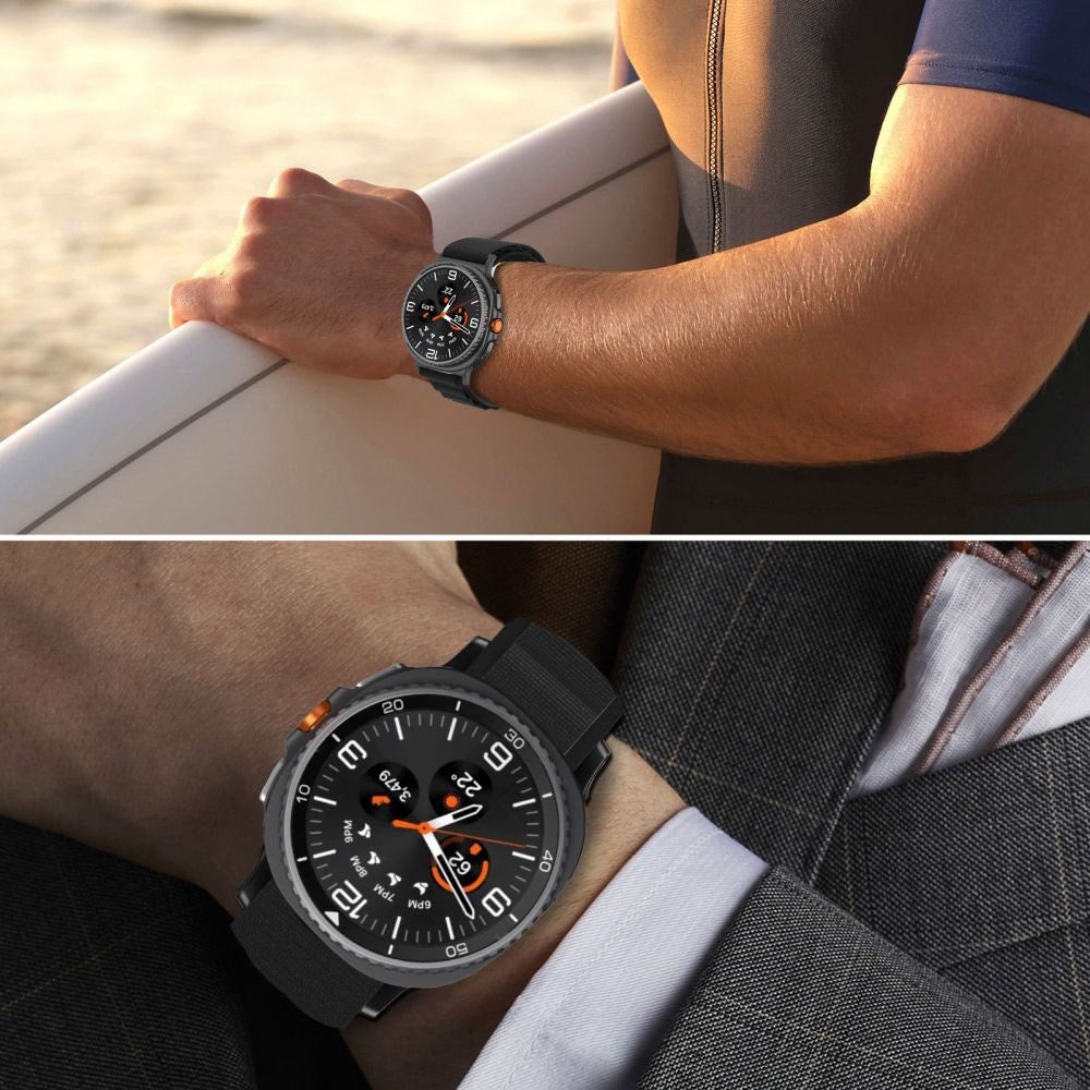 Samsung Galaxy Watch 8 / 9 / Classic (40 / 44 / 46mm) Tech-Protect Nylon Pro Klokkereim - Oransje