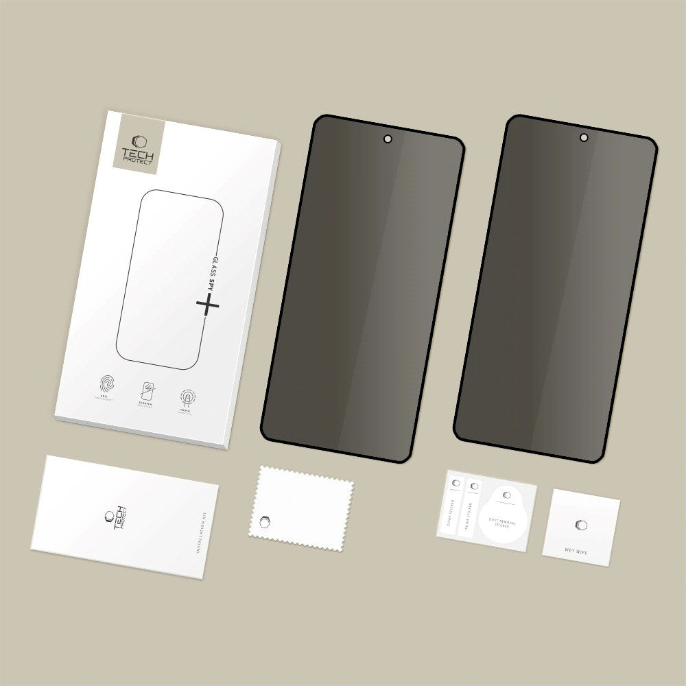 Samsung Galaxy S26 Ultra Tech-Protect Glass Spy+ Skjermbeskyttelsesglass - Privacy Funksjon - 2 stk. - Gjennomsiktig
