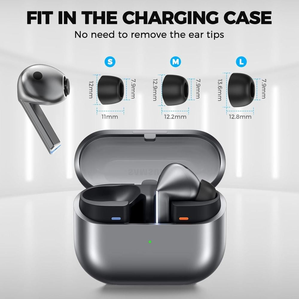 Samsung Galaxy Buds4 Pro / 3 Pro Tech-Protect Sett med Ørepropper - S / M / L - Svart