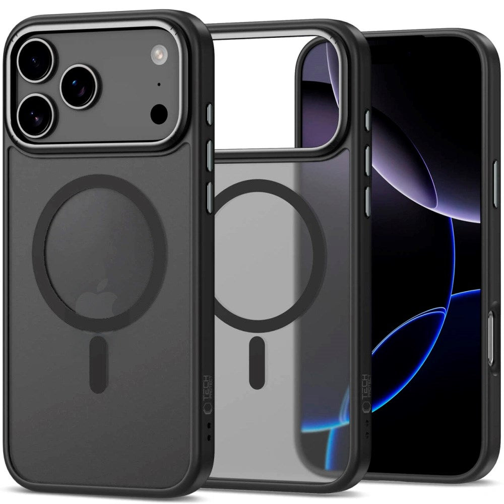 iPhone 17 Pro Tech-Protect CamEdge Hybrid Deksel - MagSafe Kompatibel - Matt Svart