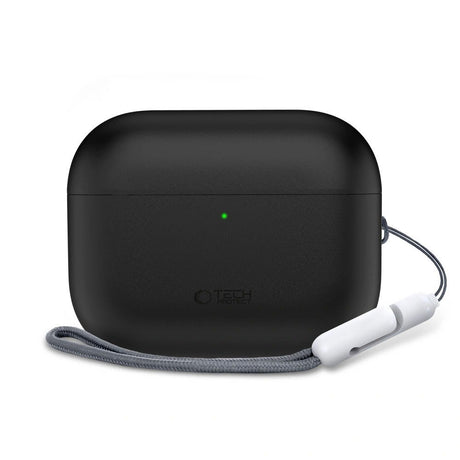 Apple AirPods Pro (3. Gen) Tech-Protect Silikondeksel med Stropp - Svart
