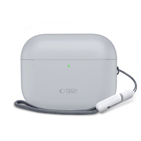 Apple AirPods Pro (3. Gen) Tech-Protect Silikondeksel med Stropp - Grå