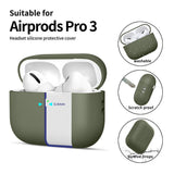 Apple AirPods Pro (3. Gen) Tech-Protect Silikondeksel med Stropp - Olivengrønn