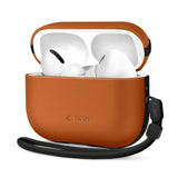 Apple AirPods Pro (3. gen.) Tech-Protect NaturalFit Kunstskinn Deksel m. Rem - Brun