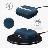 Apple AirPods Pro (3. gen.) Tech-Protect NaturalFit Kunstskinn Deksel m. Rem - Blå