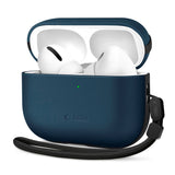 Apple AirPods Pro (3. gen.) Tech-Protect NaturalFit Kunstskinn Deksel m. Rem - Blå