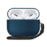 Apple AirPods Pro (3. gen.) Tech-Protect NaturalFit Kunstskinn Deksel m. Rem - Blå