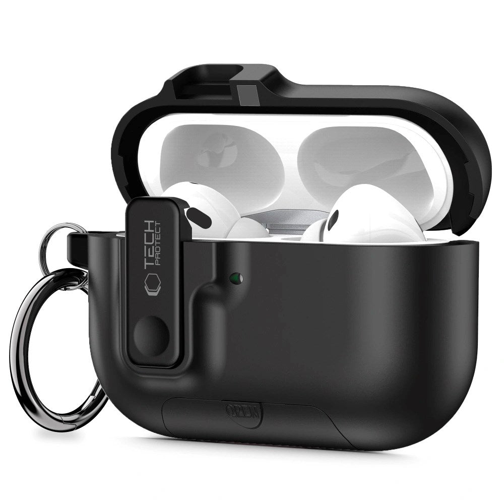Apple AirPods Pro (3. gen.) Tech-Protect Slim Hook Deksel - Svart