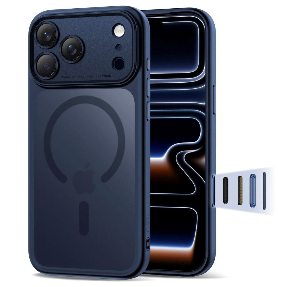 iPhone 17 Pro Max Tech-Protect Magpeak Deksel - MagSafe Kompatibel - Matte Deep Blue