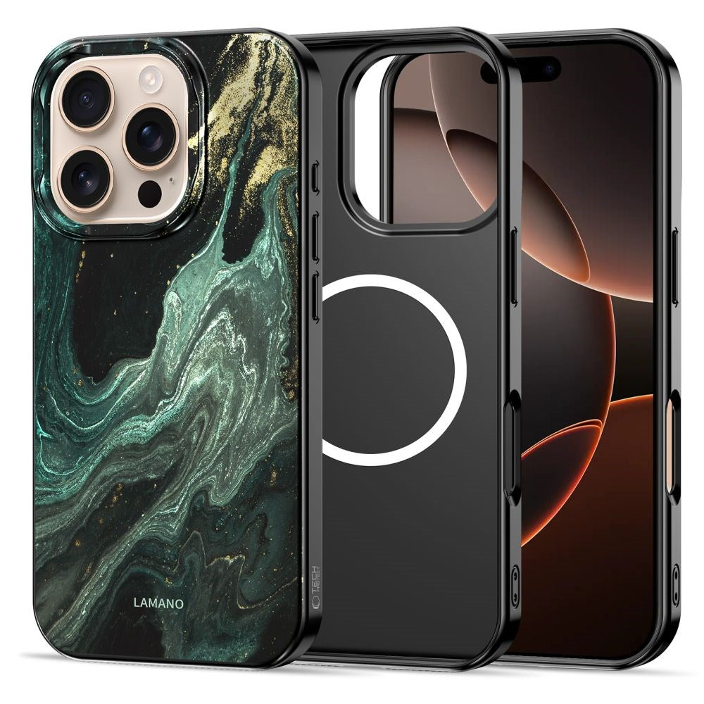 iPhone 16 Pro Tech-Protect Lamano Deksel - MagSafe Kompatibel - Verde Aura