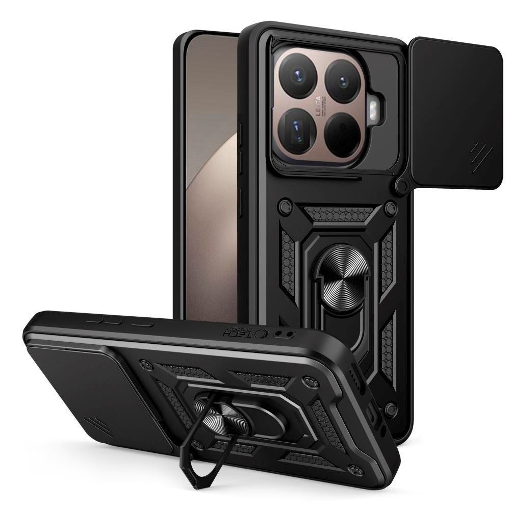 Xiaomi 15T Pro Tech-Protect Camshield Deksel m. Magnetisk Ring & Stativfunksjon - Svart