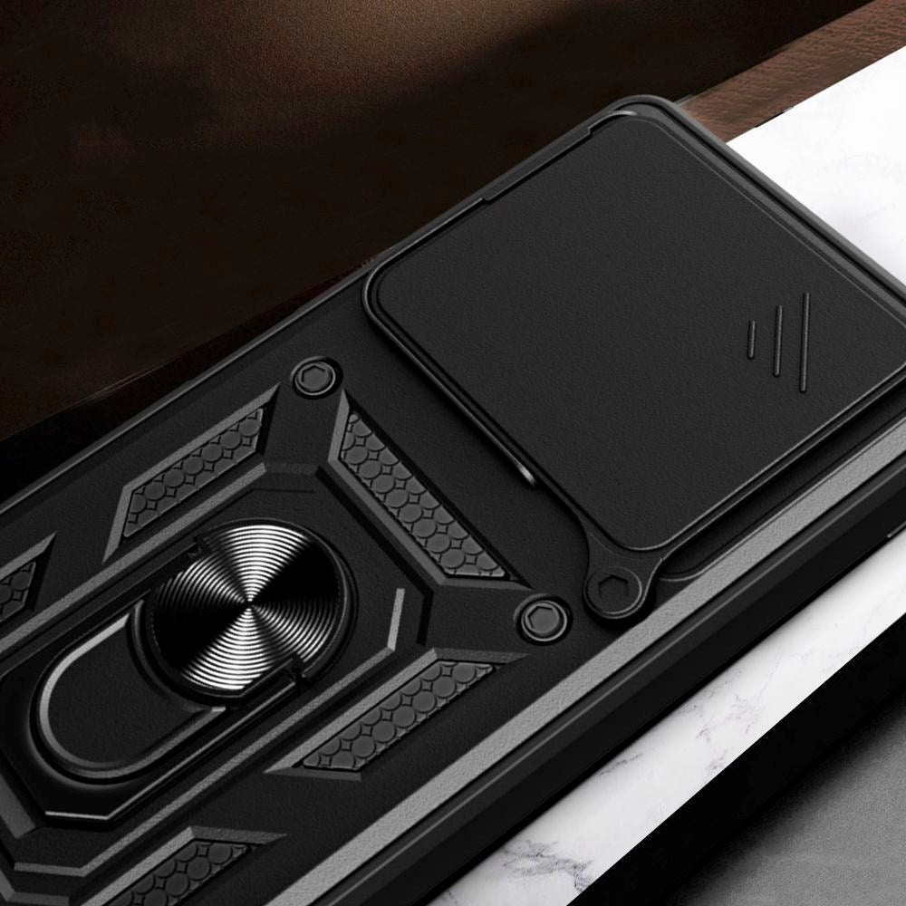 Xiaomi 15T Pro Tech-Protect Camshield Deksel m. Magnetisk Ring & Stativfunksjon - Svart