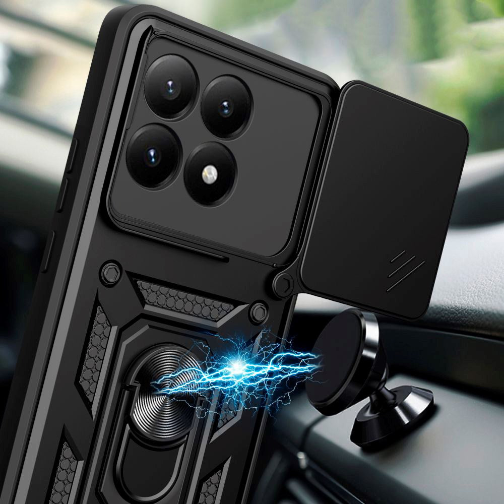 Xiaomi 15T Tech-Protect Camshield Deksel m. Magnetisk Ring & Stativfunksjon - Svart