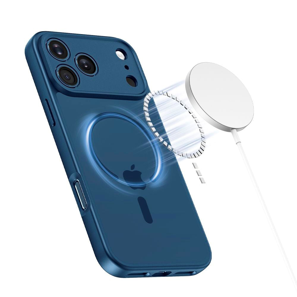 iPhone 17 Pro Max Tech-Protect BasicMag Hybrid Deksel - MagSafe Kompatibel - Matt Blå