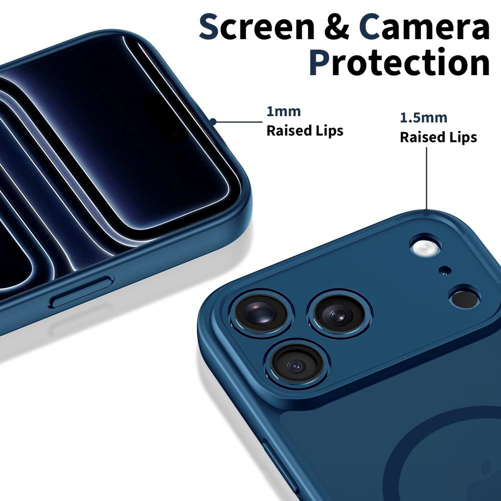 iPhone 17 Pro Max Tech-Protect BasicMag Hybrid Deksel - MagSafe Kompatibel - Matt Blå