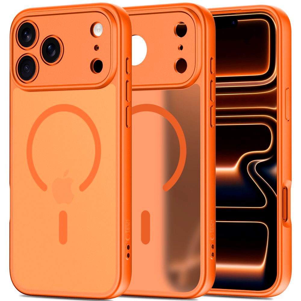 iPhone 17 Pro Max Tech-Protect BasicMag Hybrid Deksel - MagSafe Kompatibel - Matt Oransje