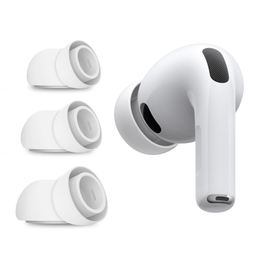 Apple AirPods Pro (3. Gen.) Tech-Protect Silikon Ørepropper - S, M, L - 3 stk - Hvit