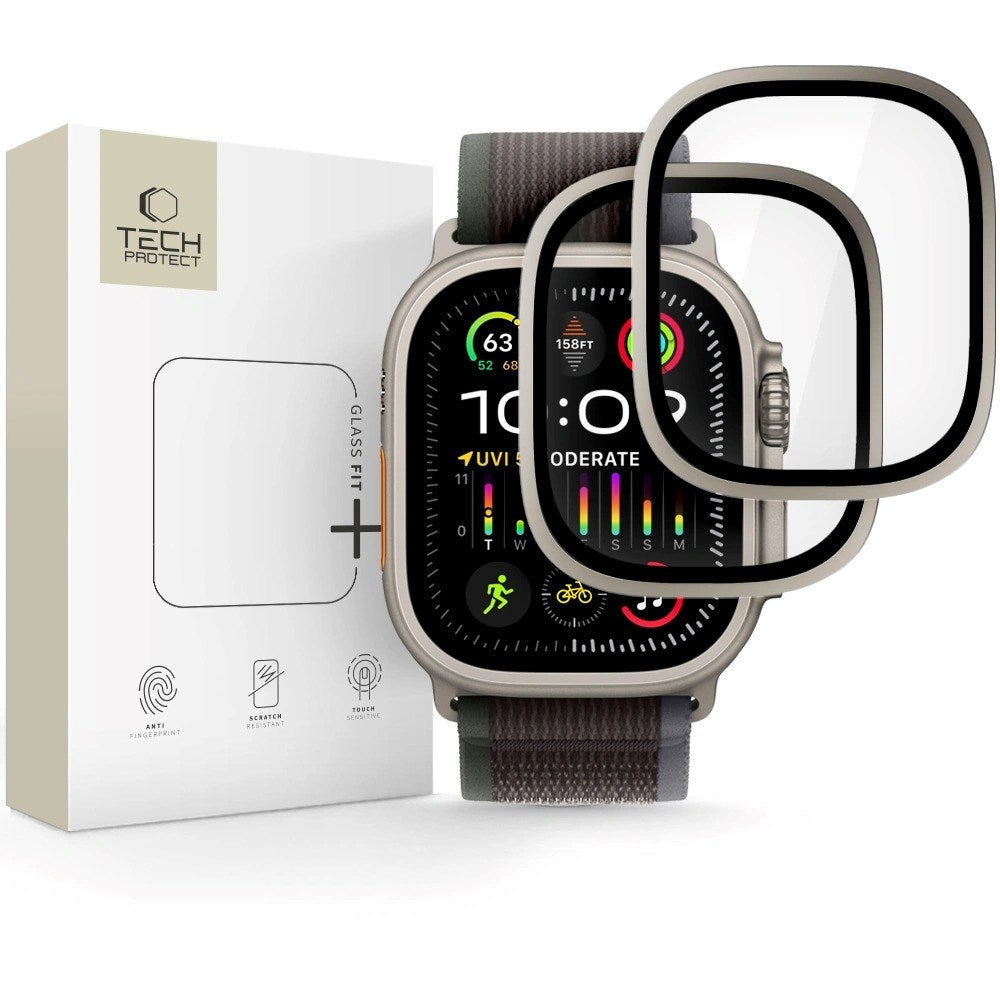 Apple Watch Ultra 3 / 2 / 1 (49 mm) Tech-Protect Beskyttelsesglass – 2 stk. - Titangrå