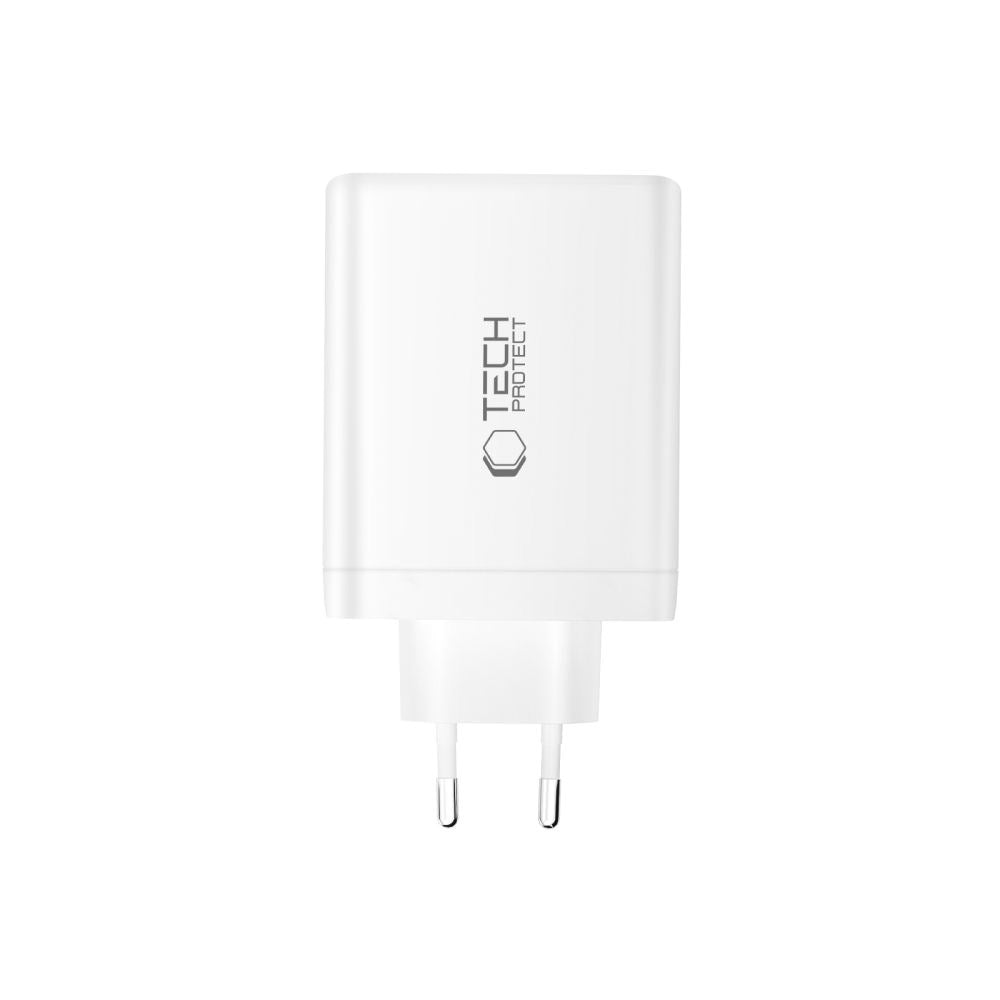 Tech-Protect 140W GaN Vegglader m. 1 x USB-A & 3 x USB-C – Hvit