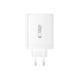 Tech-Protect 140W GaN Vegglader m. 1 x USB-A & 3 x USB-C – Hvit