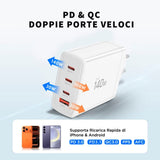 Tech-Protect 140W GaN Vegglader m. 1 x USB-A & 3 x USB-C – Hvit
