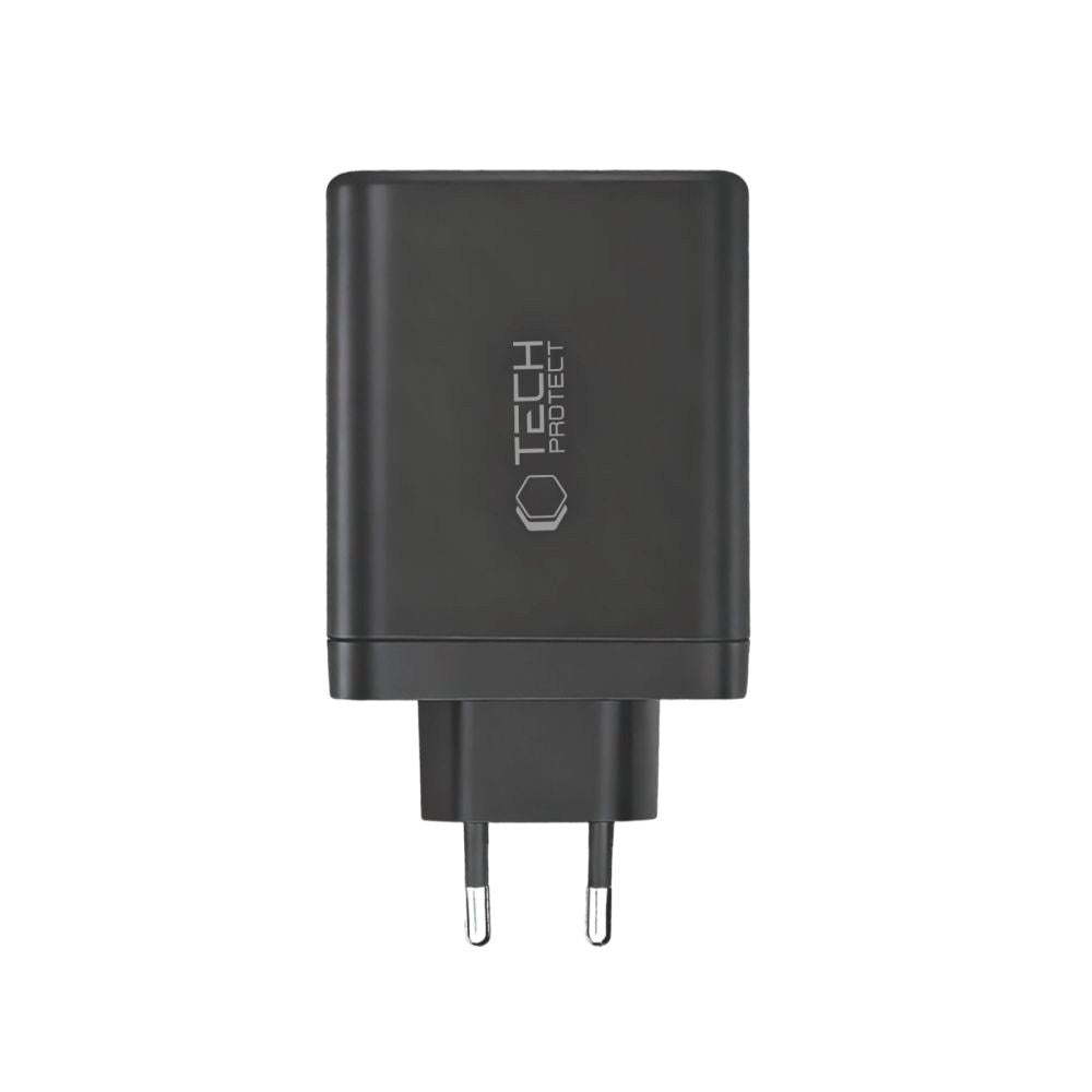 Tech-Protect 140W GaN Vegglader m. 1 x USB-A & 3 x USB-C – Svart