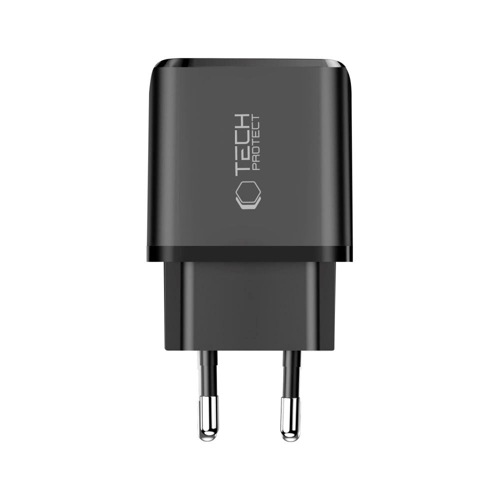 Tech-Protect 45W Vegglader m. 1 x USB-C & 1 x USB-A - Svart