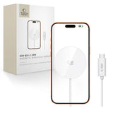 Tech-Protect 25W Qi2 Magnetisk Trådløs Lader - MagSafe Kompatibel - Hvit