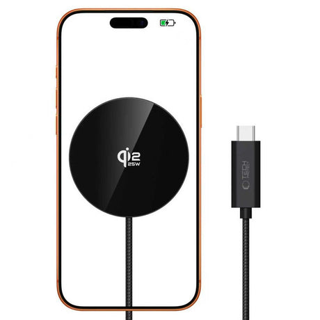 Tech-Protect 25W Qi2 Magnetisk Trådløs Lader - MagSafe Kompatibel - Svart
