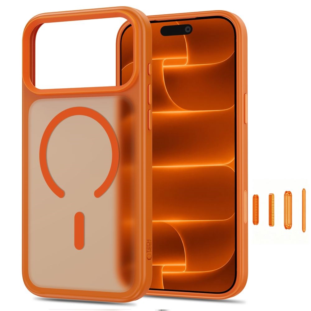 iPhone 18 Pro / 17 Pro Tech-Protect MagMat Deksel - MagSafe Kompatibel - Matt Oransje