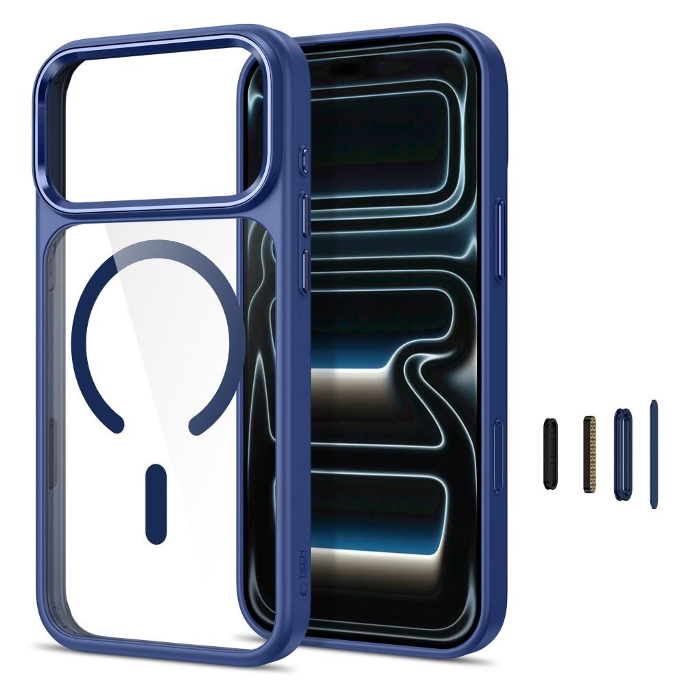 iPhone 18 Pro / 17 Pro Tech-Protect MagMat Deksel - MagSafe Kompatibel - Gjennomsiktig / Blå