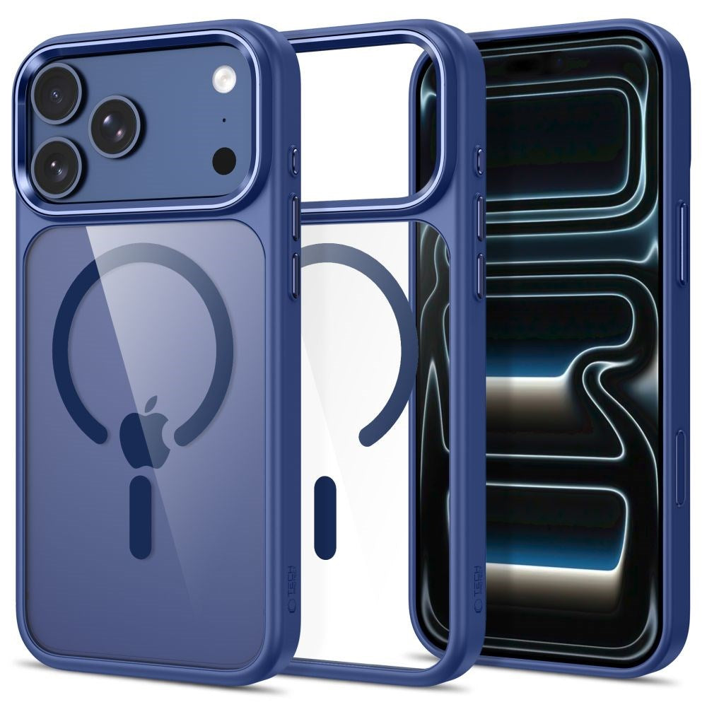 iPhone 18 Pro / 17 Pro Tech-Protect MagMat Deksel - MagSafe Kompatibel - Gjennomsiktig / Blå
