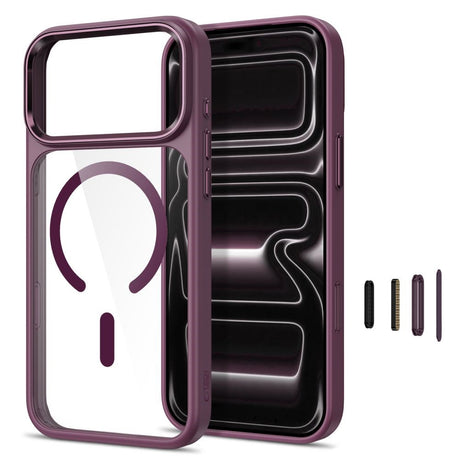 iPhone 18 Pro / 17 Pro Tech-Protect MagMat Deksel - MagSafe Kompatibel - Gjennomsiktig / Rød