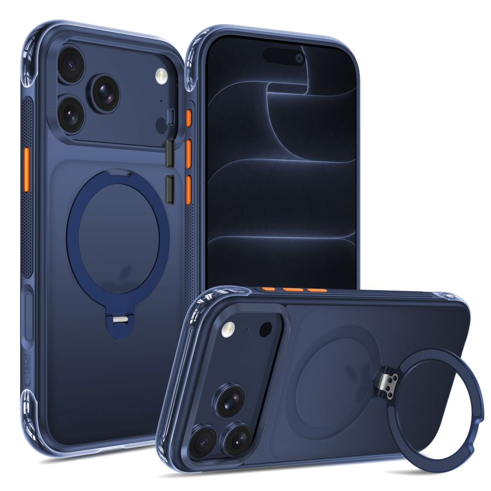 iPhone 18 Pro / 17 Pro Tech-Protect MagAir Stand Deksel med Kickstand - MagSafe Kompatibel - Matt Blå