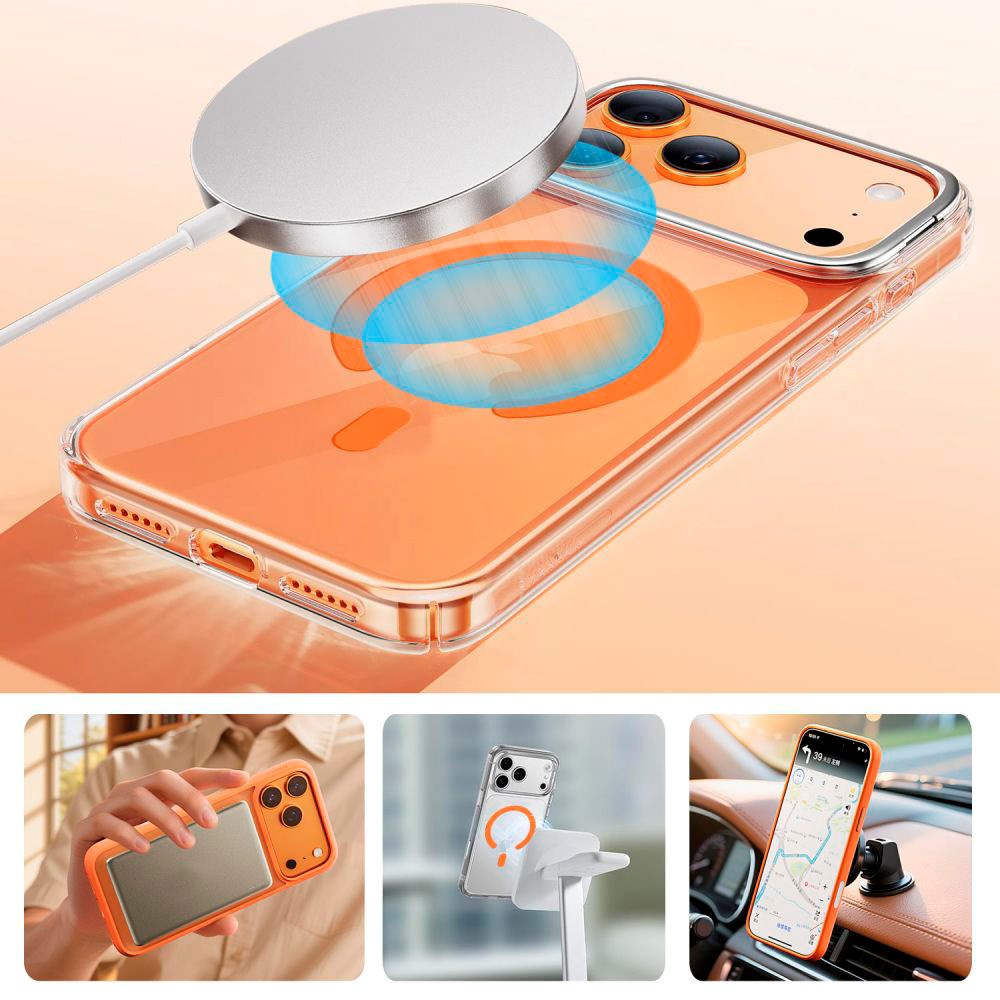Tech-Protect Magnetisk MagSafe Ring m. Installationsramme – Oransje