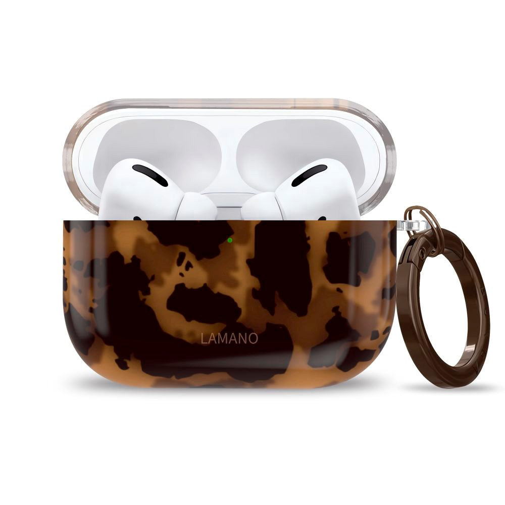 Apple AirPods Pro (1. & 2. gen.) Tech-Protect Lamano Deksel m. Nøkkelring - Panther