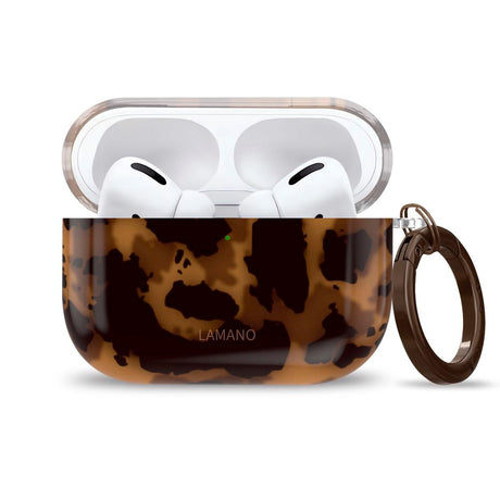 Apple AirPods Pro (1. & 2. gen.) Tech-Protect Lamano Deksel m. Nøkkelring - Panther